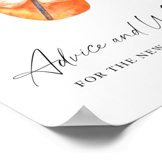 アペロカクテルブライダルシャワー-アドバイスとウィッシュ ポスター (角)