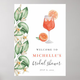 アペロスピリッツオレンジブライダルシャワーウェルカムサイン ポスター