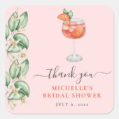 アペロスピリッツオレンジブライダルシャワー スクエアシール (正面)