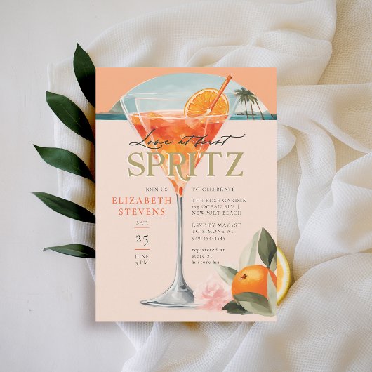 アペロスピリッツカクテルオレンジシックブライダルシャワー 招待状