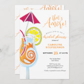 アペロスピリッツシンプルカクテルブライダルシャワー 招待状 (正面/裏面)