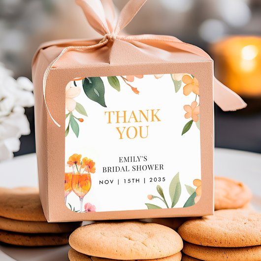 アペロスピリッツフローラブライダルシャワーシール スクエアシール