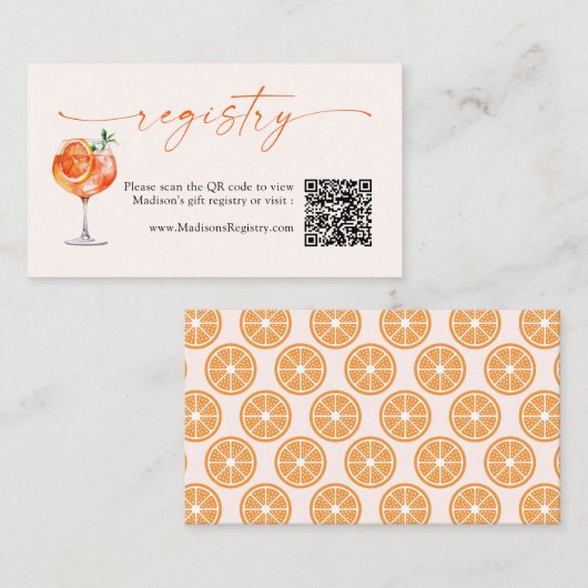 アペロスピリッツブライダルシャワーギフトレジストリ エンクロージャーカード (正面/裏面)