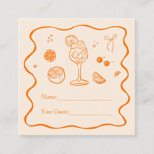 アペロスピリッツブライダルシャワーゲー数 エンクロージャーカード (正面)