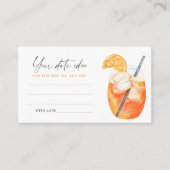 アペロスピリッツブライダルシャワーデイトナイトアイディア エンクロージャーカード (正面)