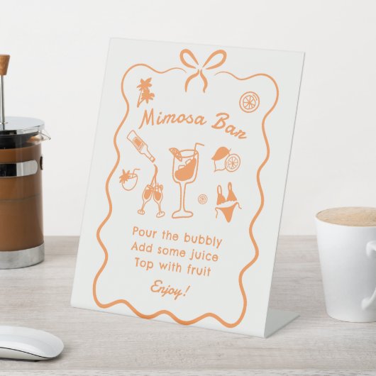 アペロスピリッツブライダルシャワーミモサバー 台座サイン (インサイチュ)