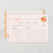 アペロスピリッツブライダルシャワーレシピカード エンクロージャーカード (正面/裏面)