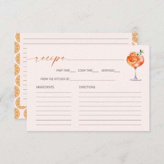 アペロスピリッツブライダルシャワーレシピカード エンクロージャーカード (正面/裏面)