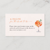 アペロスピリッツブライダルシャワーレシピリクエストカード エンクロージャーカード (正面)
