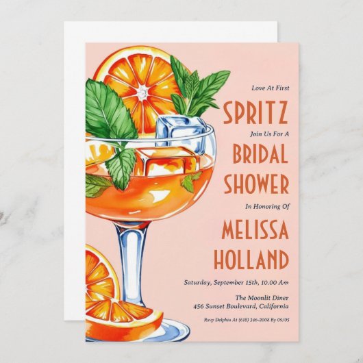 アペロスピリッツブライダルシャワー招待状 招待状 (正面/裏面)