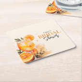 アペロスピリッツ水カラーブライダルシャワー スクエアペーパーコースター (アングル)