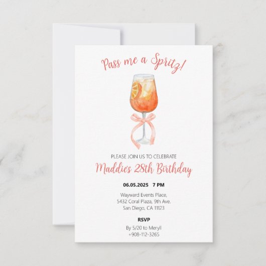 アペロスピリッツ誕生日招待状 サンキューカード (正面)