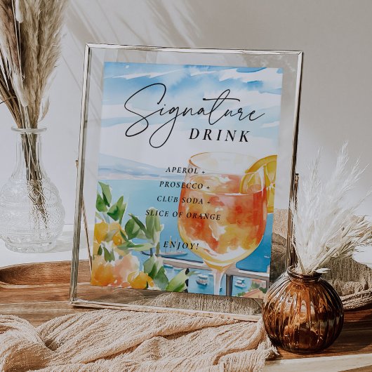 アペロスピリッツAmalfiサインシグネチャードリンク ポスター