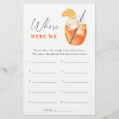 アペロルカクテルブライダルシャワー私たちはゲームをどこに行った (正面)