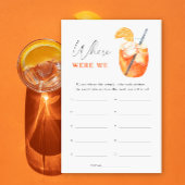 アペロルカクテルブライダルシャワー私たちはゲームをどこに行った