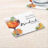 アペロルスピリッツオレンジサマーブライダルシャワー スクエアペーパーコースター (アングル)