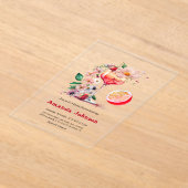 アペロルスピリッツカクテルシトラスオレンジブライダルシャワー アクリル招待状 (レイダウン)