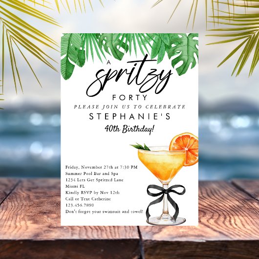 アペロルスピリッツトロピカルサマーカクテル誕生日 招待状