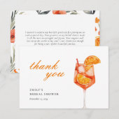 アペロルスピリッツフローラ水彩ブライダルシャワー サンキューカード (正面/裏面)