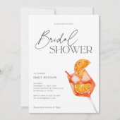 アペロルスピリッツフローラ水彩ブライダルシャワー 招待状 (正面)