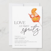 アペロルスピリッツフローラ水彩ブライダルシャワー 招待状 (正面)