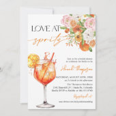 アペロルスピリッツ、ラブアットファーストスピリッツブライダルシャワー 招待状 (正面)