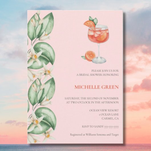 アペロルスピリッツOrangeブライダルシャワー招待QR 招待状