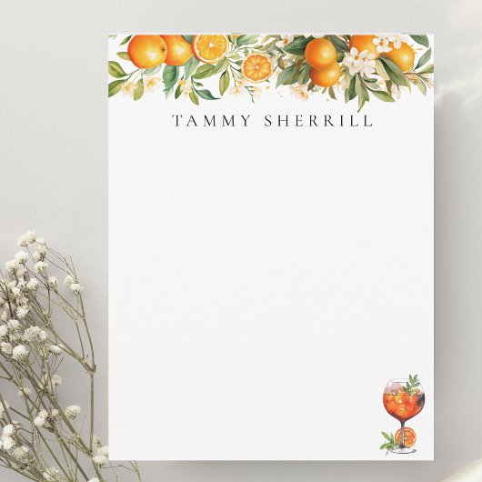 アペロルスピリッツOrange Botanicalパーソナル化可能 ノートカード