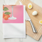 アペロルスピリッツPInkオレンジフラワーマーケットアートプリント キッチンタオル (四つ折り)