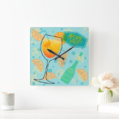 アペロルスプリッツカクテル スクエア壁時計 (ホーム)