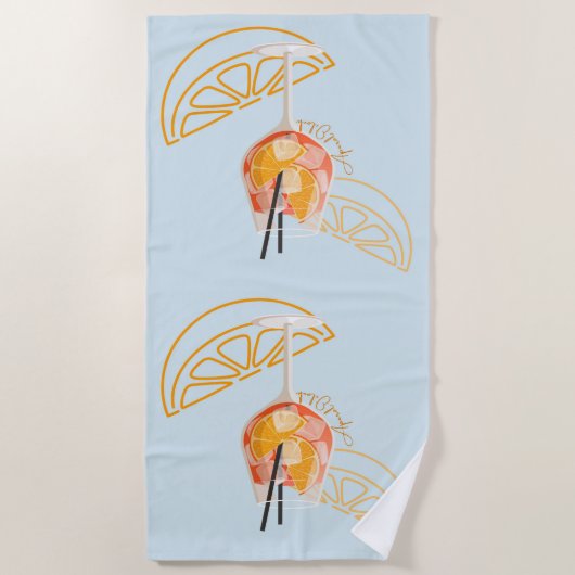 アペロル時計 ビーチタオル (正面)