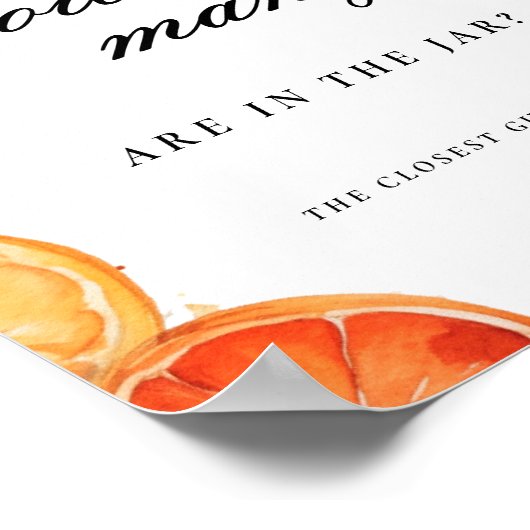 アペロル柑橘類のブライダルシャワー徴候の数を推測 ポスター (角)