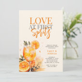 アペロールスプリッツの水彩エンゲージメントパーティー 招待状 (スタンド正面)