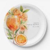 アペロールスプリッツの結婚前お披露目パーティー ペーパープレート (正面)