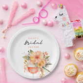 アペロールスプリッツの花を添えたブライズシャワー ペーパープレート (パーティー)