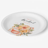 アペロールスプリッツの花を添えたブライズシャワー ペーパープレート (アングル)