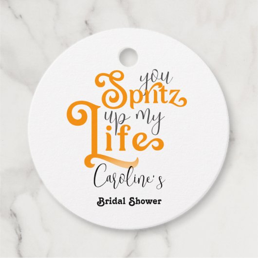 アペロールスプリッツカクテル イタリアンスタイル ブライダルシャワー フェイバータグ (正面)