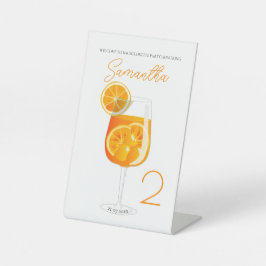 アペロールスプリッツ独身最後の夜の歓迎 台座サイン