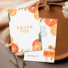 アペロールスプリッツ ウォーターカラーブライダルシャワー サンキューカード