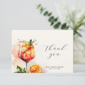 アペロールスプリッツ ウォーターカラーブライダルシャワー サンキューカード (スタンド正面)