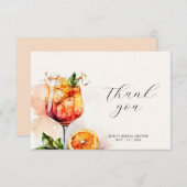 アペロールスプリッツ ウォーターカラーブライダルシャワー サンキューカード (正面/裏面)