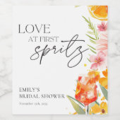 アペロールスプリッツ ウォーターカラーブライダルシャワー ワインラベル (シングルラベル)