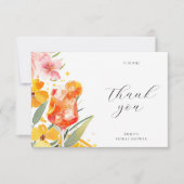 アペロールスプリッツ ウォーターカラー ブライダルシャワー サンキューカード (正面)