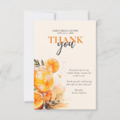 アペロールスプリッツ ウォーターカラー ブライダルシャワー サンキューカード (正面)