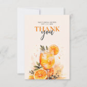 アペロールスプリッツ ウォーターカラー ブライダルシャワー サンキューカード (正面)