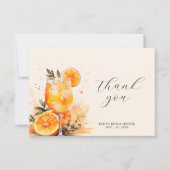 アペロールスプリッツ ウォーターカラー ブライダルシャワー サンキューカード (正面)