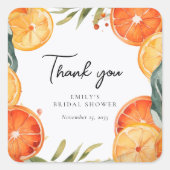 アペロールスプリッツ ウォーターカラー ブライダルシャワー スクエアシール (正面)