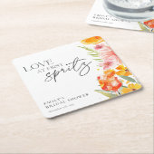 アペロールスプリッツ ウォーターカラー ブライダルシャワー スクエアペーパーコースター (アングル)