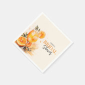 アペロールスプリッツ ウォーターカラー ブライダルシャワー スタンダードカクテルナプキン (角)