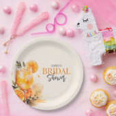 アペロールスプリッツ ウォーターカラー ブライダルシャワー ペーパープレート (パーティー)